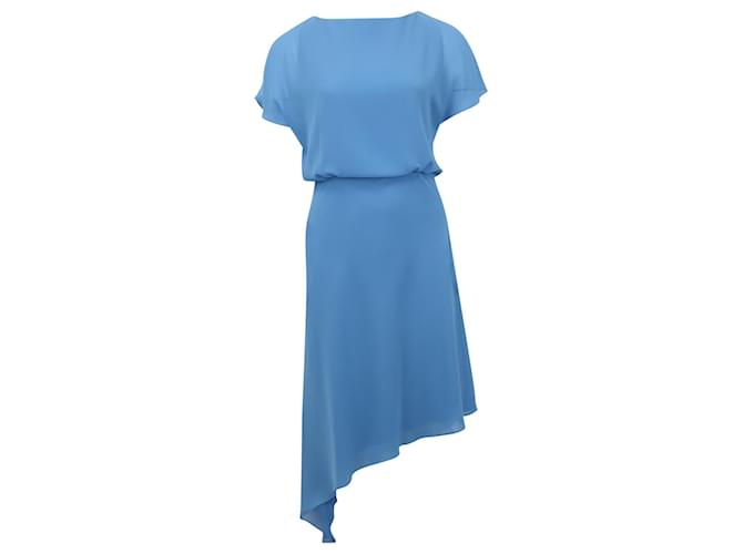 Iris & Ink Asymmetrical Dress in Blue Polyester  ref.901615