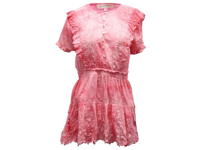 Mini abito LoveShackFancy Sheldon in cotone rosa