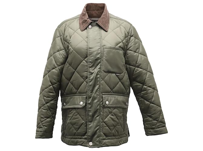 Coach Quilted Hacking Jacket in Olive Nylon Green Olive green  ref.901627