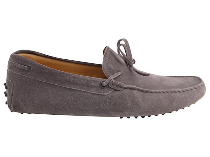Tod's  Gommino Driving Shoes in Grey Suede   ref.901641