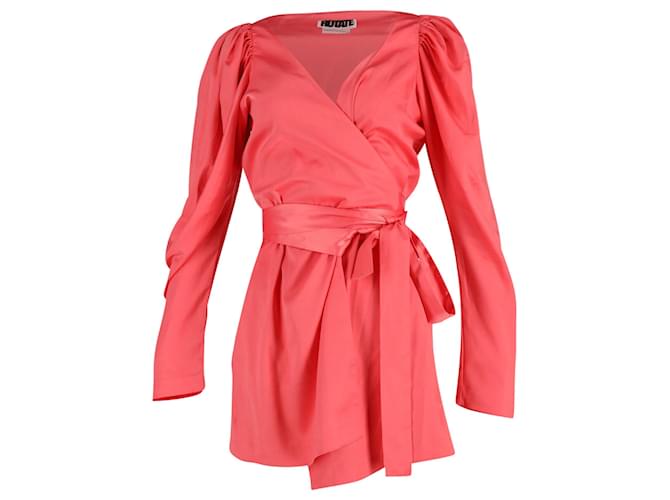 open lace back dress ROTATE BIRGER CHRISTENSEN Pink Sequined Balloon-sleeve Midi Dress UK 4   Reliked