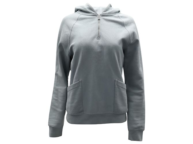 Frame Denim Sudadera con capucha Frame Quarter Zip en algodón menta Verde
