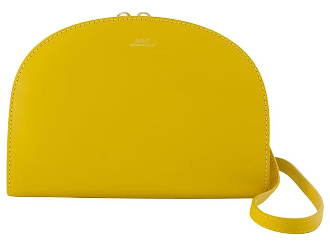 Apc Demi-lune crossbody bag - A.P.C - Leather - Yellow Pony-style calfskin  ref.901682