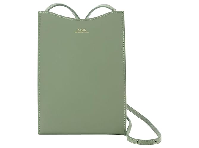 Apc Pochette tour de cou Jamie - A.P.C - Cuir - Vert Veau façon poulain  ref.901695