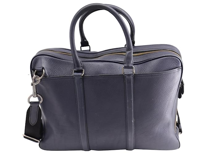 Coach Metropolitan Slim Briefcase in Navy Blue Leather  ref.901715