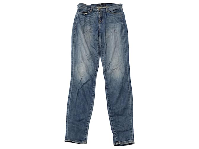 Jean délavé taille haute J Brand en denim de coton bleu  ref.901738