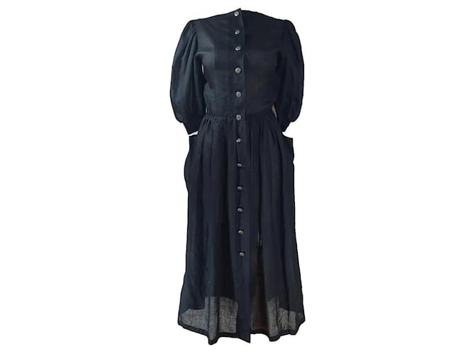 Autre Marque Dresses Black Linen  ref.901874