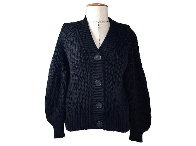 Autre Marque Cardigã Repeat Preto de Algodão