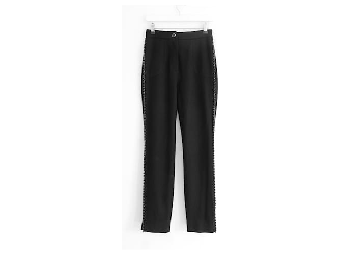 Chanel 07A Paris-MonteCarlo Beaded Tuxedo Pants Pantalones Negro Lana  ref.901886
