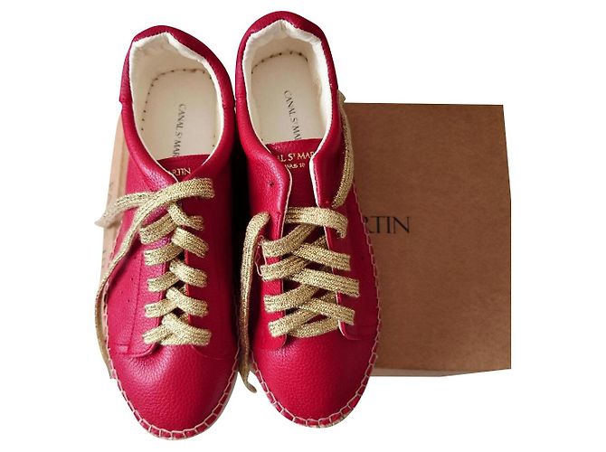 Autre Marque Sneaker stringate in pelle rossa Rosso