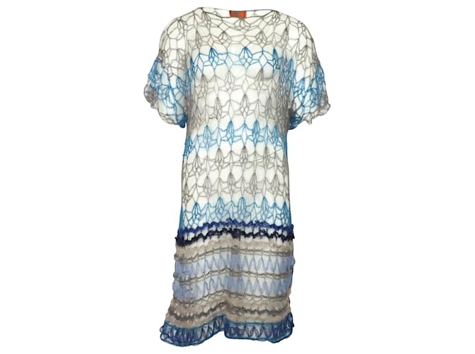 Missoni Knitted Beach Dress in Multicolor Wool Python print  ref.901930