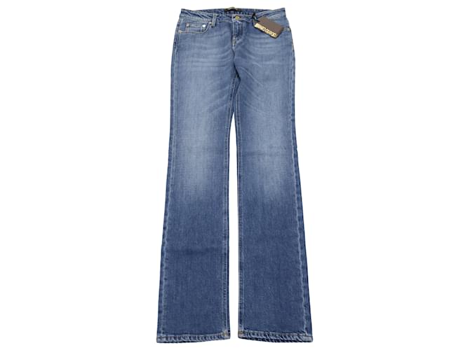 Roberto Cavalli Straight Jeans aus blauer Baumwolle  ref.901937
