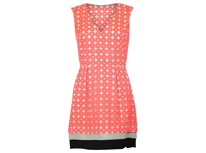Diane Von Furstenberg Circle Print Pleated Dress in Pink Cotton  ref.901942