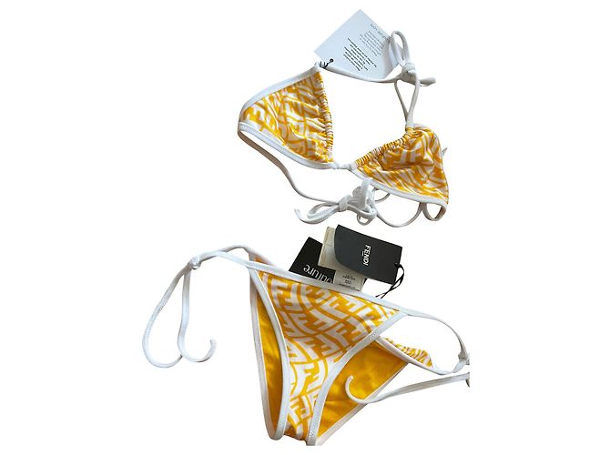 Fendi x Sarah Coleman Swimwear White Yellow