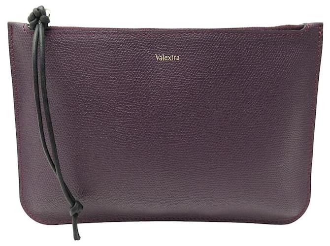 NEW VALEXTRA COIN PURSE IN VIOLET GRAINED LEATHER NEW COIN PURSE POUCH Purple  ref.902047