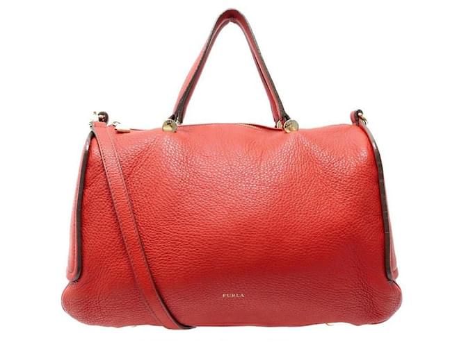FURLA RED HANDBAG, Women's Fashion, Bags & Wallets, Tote Bags on Carousell
