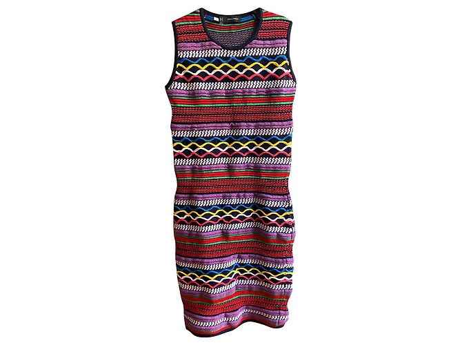 Dsquared2 Multicolored Knit and Embroidered Mini Midi Dress Multiple colors