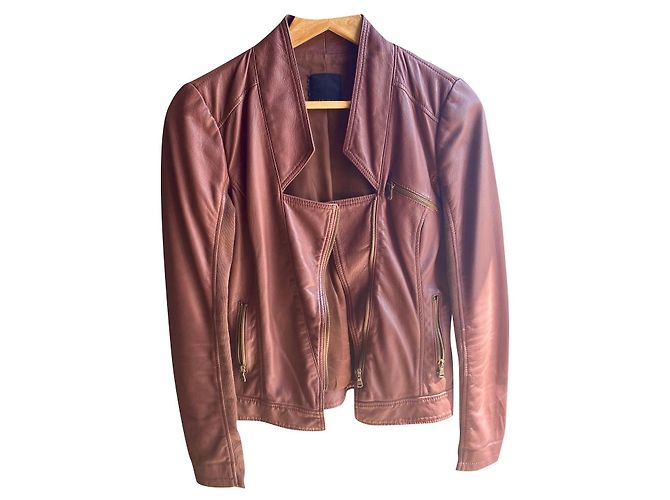 Pinko Lederjacke in Braun 