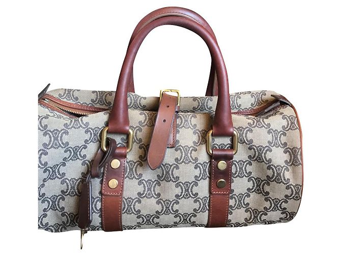 Bolsa tote Céline em tecido marrom escuro Castanho escuro