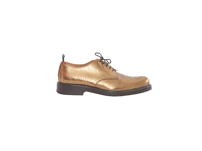 Marc Jacobs Leather Lace-up Shoes Golden  ref.902227