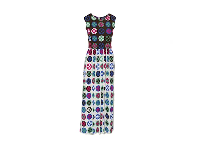Jeanne Lanvin Vintage-Kleid mit optischem Muster Mehrfarben  ref.902233