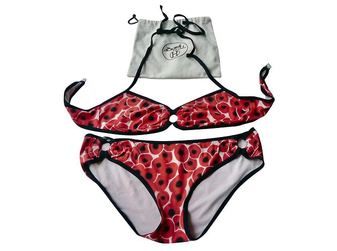 Hermès HERMES Traje de baño de dos piezas Coquelicot BE T40 fr Multicolor