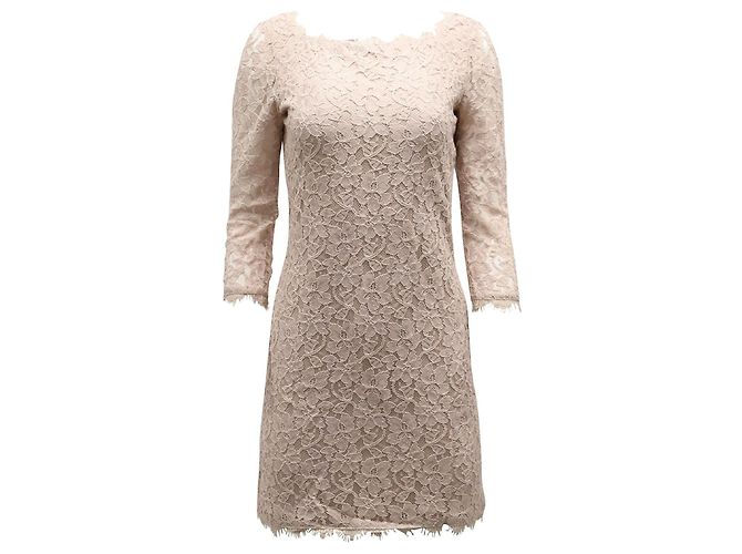 Diane Von Furstenberg Vestido nude de encaje de DvF Zarita Carne