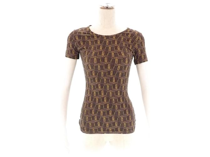 *Fendi short-sleeved T-shirt size: 42 Rayon 92% Urethane 8% Brown x bag  pattern FENDI