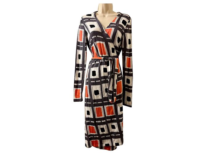 Diane Von Furstenberg DvF Zalda bis Vestido retro cruzado Multicolor