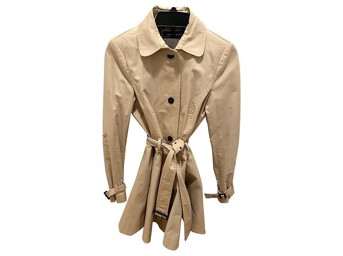 Trench coat Zara de algodão bege com cinto