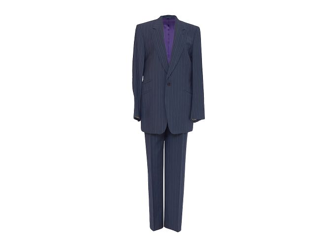Paul Smith Terno azul de lã e seda