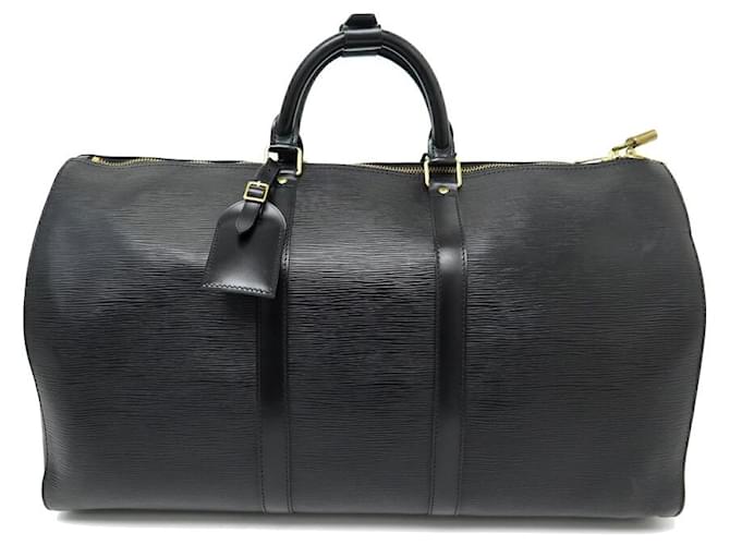 Borsa da viaggio Louis Vuitton Keepall 50 cm in pelle Epi nera e