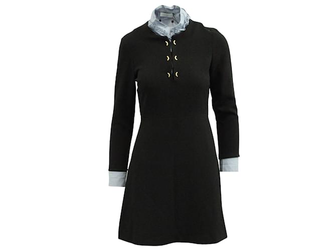 Sandro 3/4 Mini-robe à manches avec col à volants en polyester 