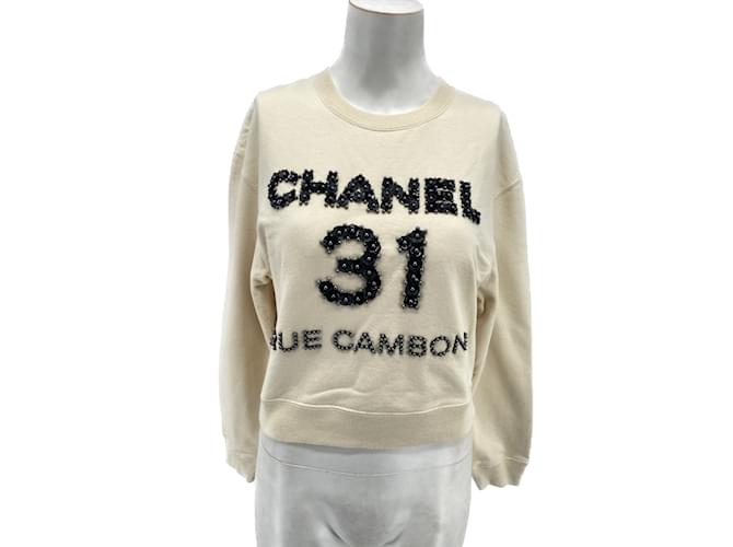CHANEL  Knitwear T.International S Cotton Cream  ref.902424