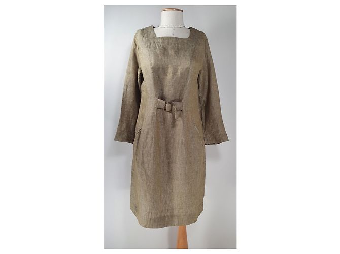 Bitte Kai Rand Leinenkleid Beige