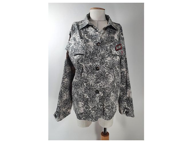 Jaqueta Shirtaporter de algodão oversize Multicor