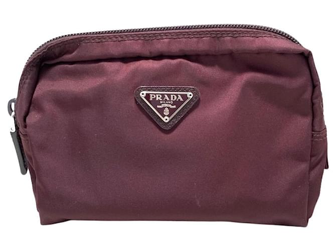 Prada Re-nylon Burgundy Synthetic Clutch Bag () In Brown