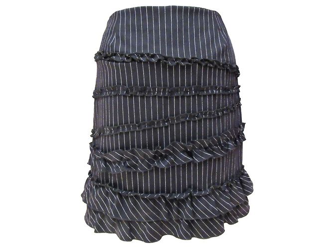 Autre Marque Falda InWear de lana negra con raya diplomática Negro