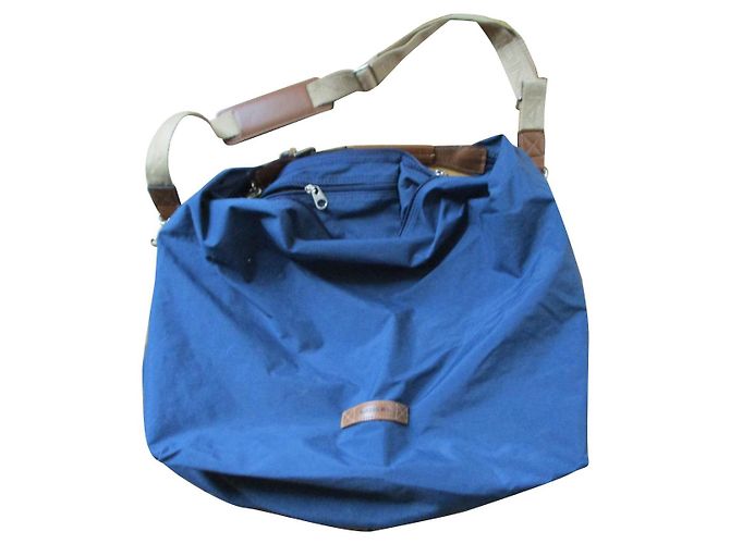 Borsa weekend Lancel in nylon blu