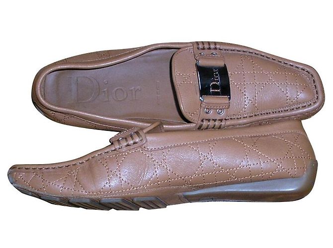 Dior Mocassins cuir camel, 39,5. Caramel