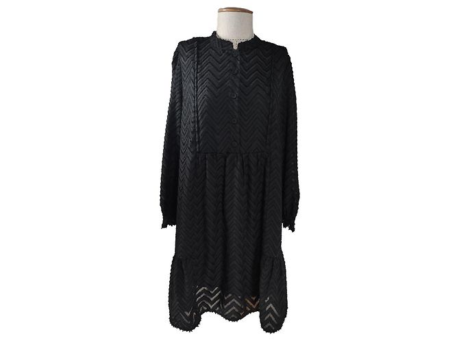Noa Noa Midikleid schwarz Viscose