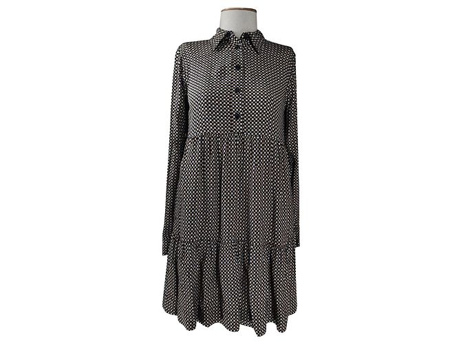 Ganni Kleid Viscose Mehrfarbig Mehrfarben