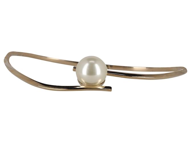 Christian Dior Faux Pearl Mise en Dior Choker in Gold Metal Golden White gold  ref.903474