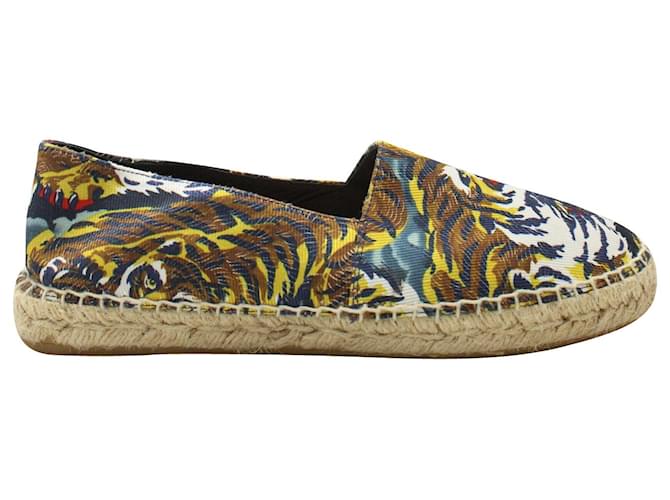 Kenzo Upperr Print Mocassini Espadrillas in Tela Multicolor Stampa python  ref.903494