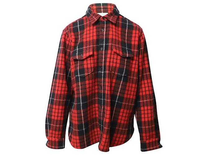 Saint Laurent Plaid Button Up Long Sleeves Shirt in Multicolor Wool Multiple colors  ref.903502