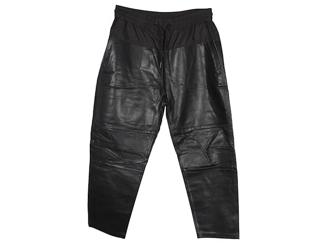Pantaloni jogger con pannelli Alexander Wang x H&M in pelle sintetica nera Nero Sintetico Finta pelle  ref.903514