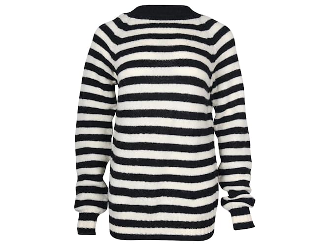Saint Laurent Striped Sweater in Multicolor Wool Black  ref.903525