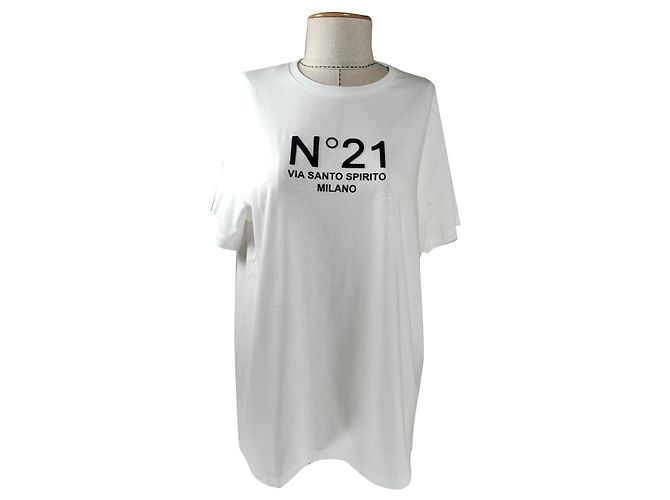 Camiseta de algodão branca No 21 Branco