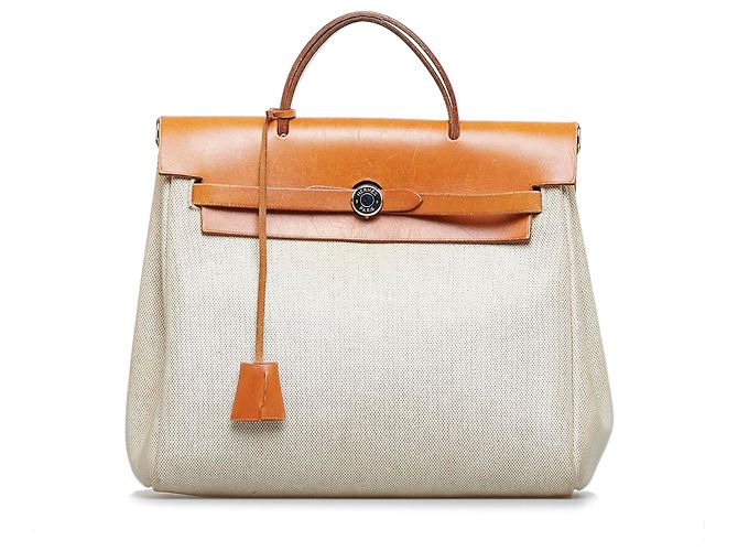 Hermès Hermes Brown Herbag Horizontal Beige