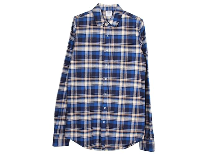 Vêtements Vetements Kariertes Button-Down-Hemd aus blauer Baumwolle  ref.903808